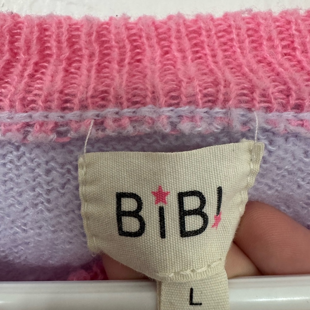 Bibi Easter Egg Sequin Sweater Size L - image 2